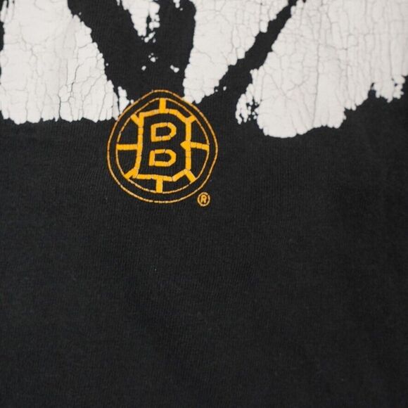 VTG Cam Neely Shirt Mens Large Black Face Off Bruins Signature Fruit Loom Flag - Picture 11 of 14